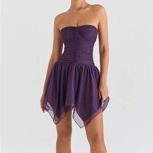 NWT Mistress Rocks / House of CB Asymmetrical Hem Ruched Dress